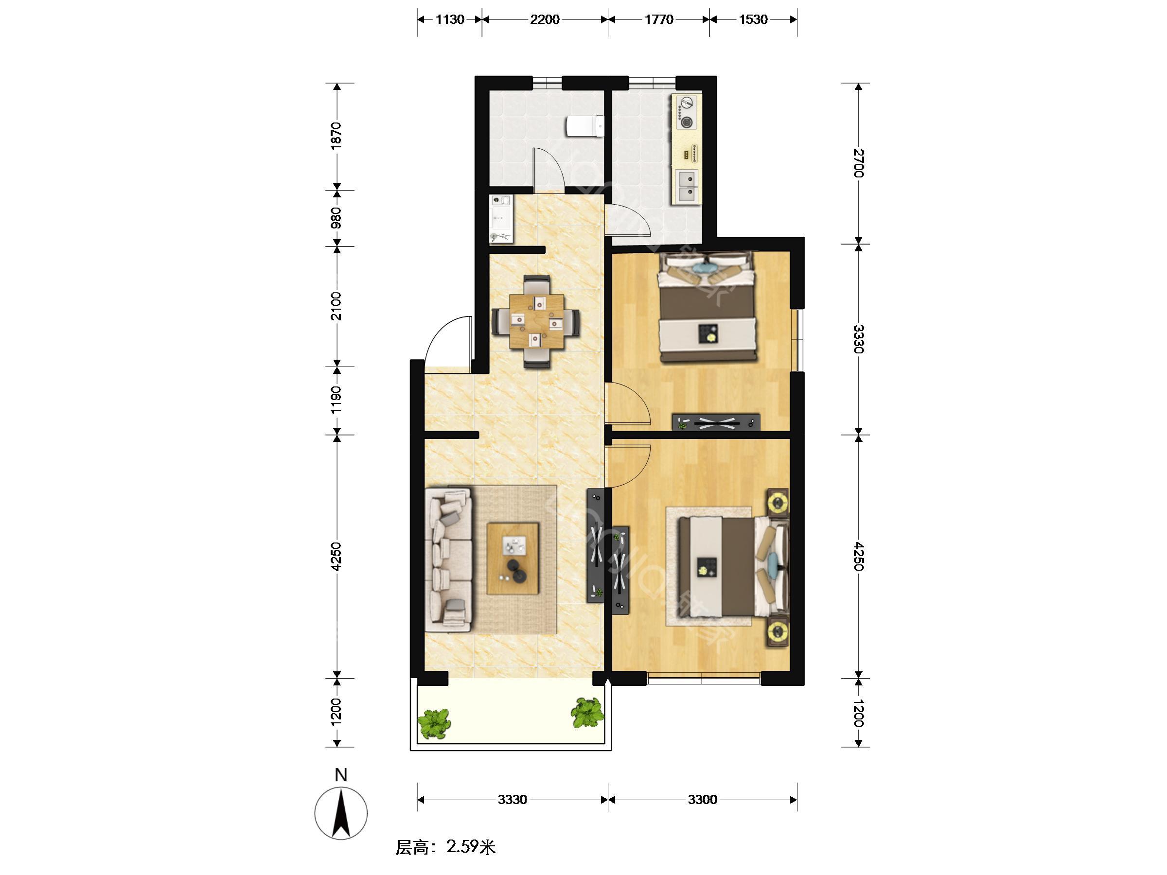 鹤北新村二街坊,有爱有家,低区出入方便,2室1厅